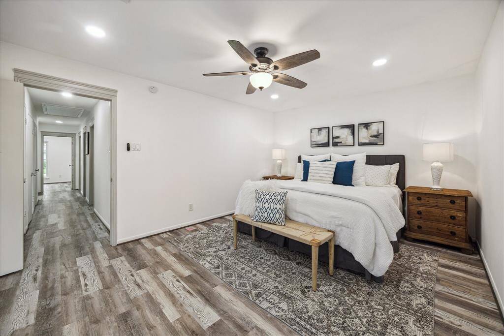 The ceiling fan provides additional comfort.