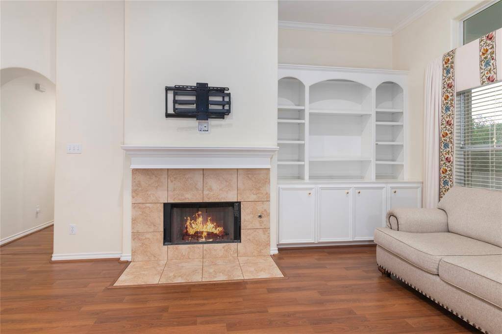 Cozy by the fireplace.