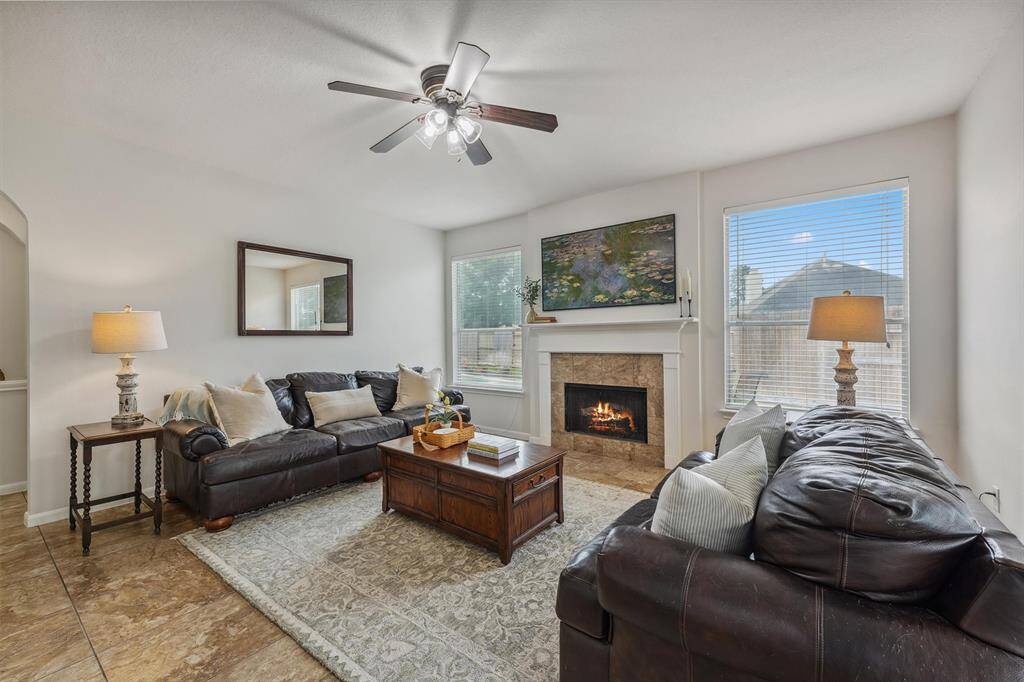 Opposite angle of living room overlooking the pool.