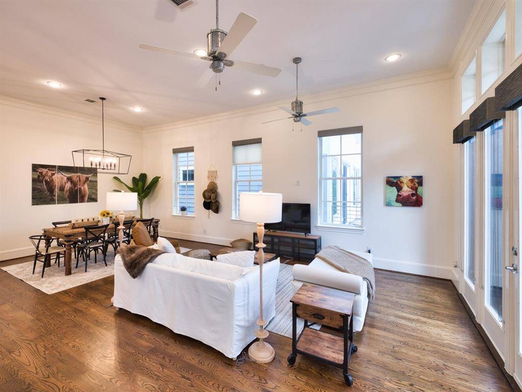 The living dining combo is excellent for entertaining family and friends! Then step outside onto the balcony to enjoy the outdoors.