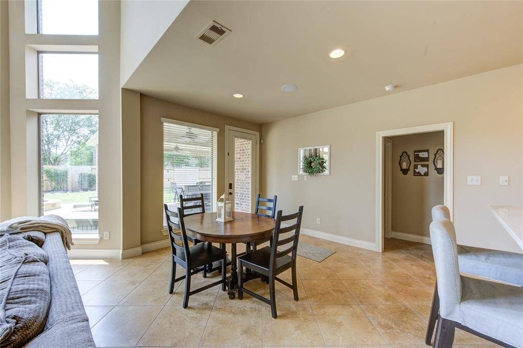 Breakfast / snack eating area. Space is 14 feet by 11 feet