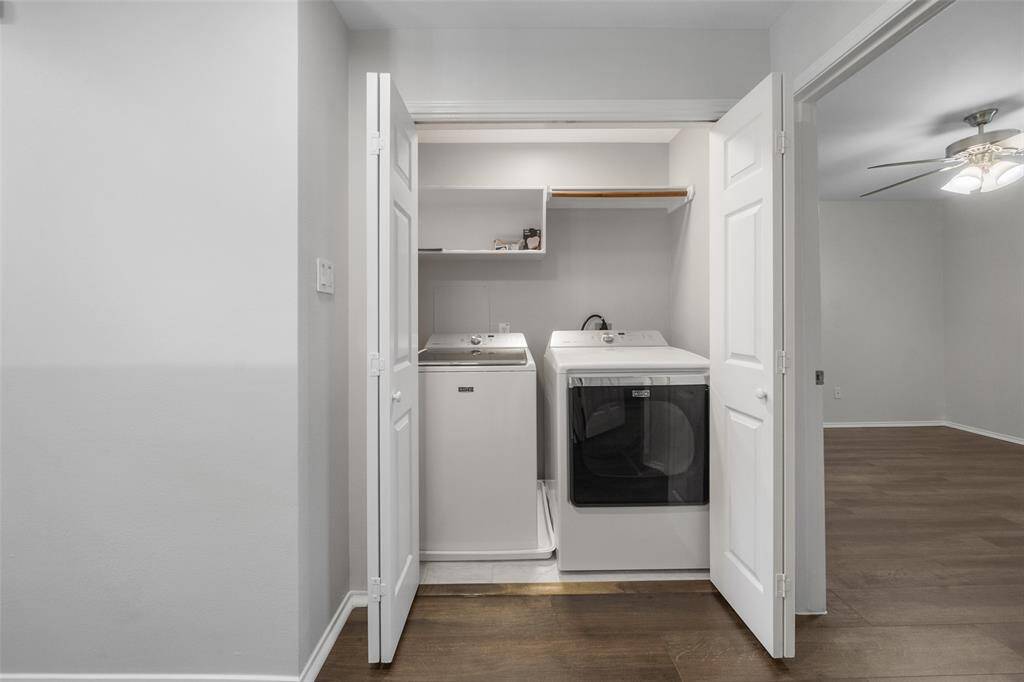 The centrally located utility room on the second floor features an exhaust fan and includes a top notch washer and dryer for added convenience and efficiency.The centrally located utility room on the second floor features an exhaust fan and includes a washer and dryer for added convenience and efficiency.
