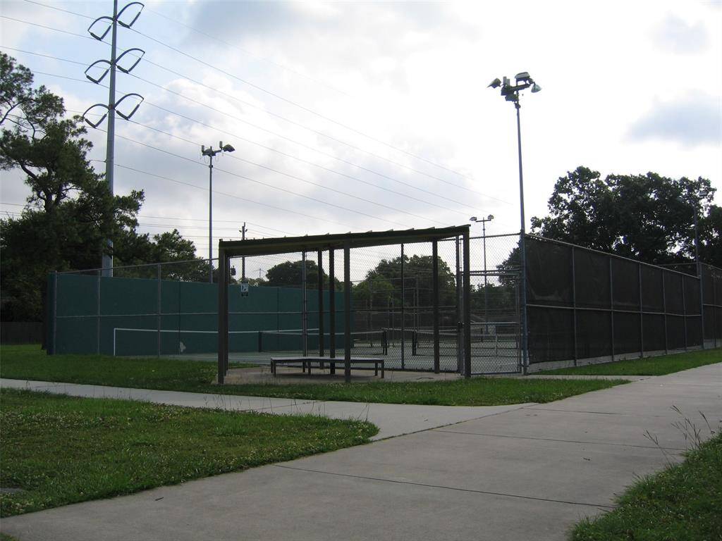 Lighted tennis and pickleball courts.