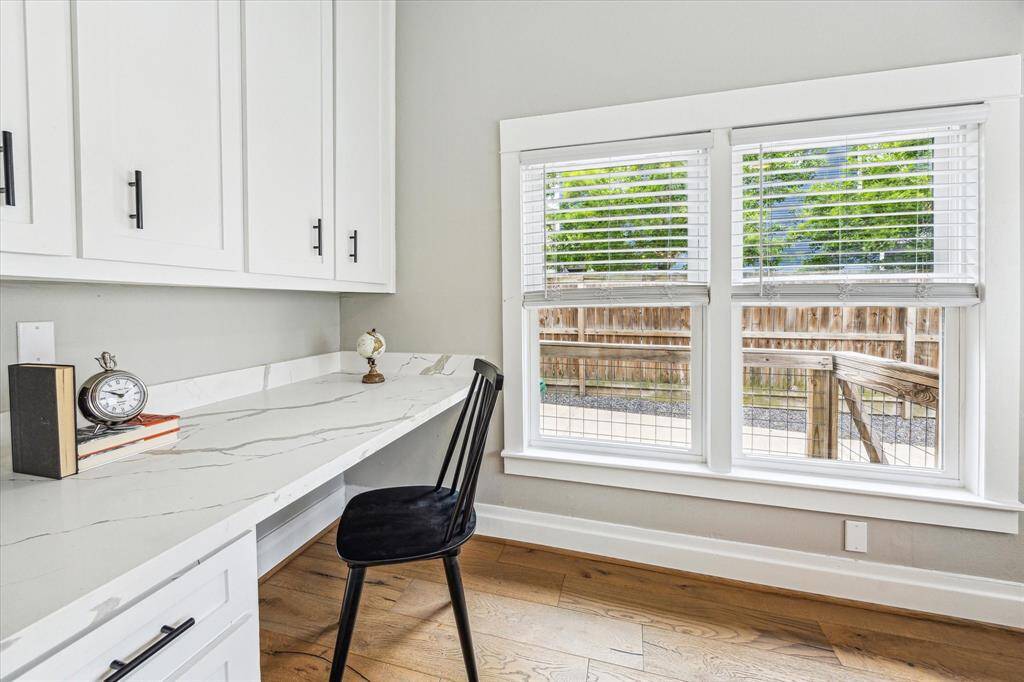 A built-in desk creates the perfect work-from-home setup or a homework station to keep things running smoothly.