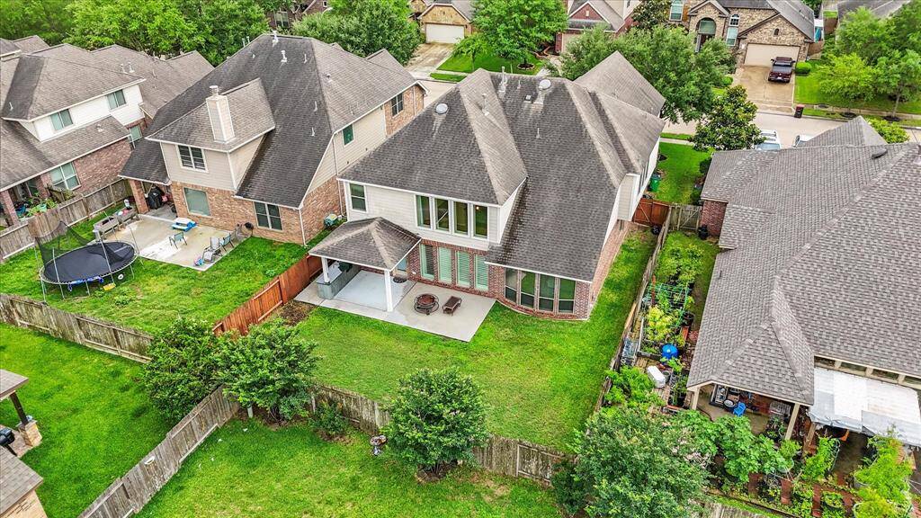 Aerial view of the back of the home