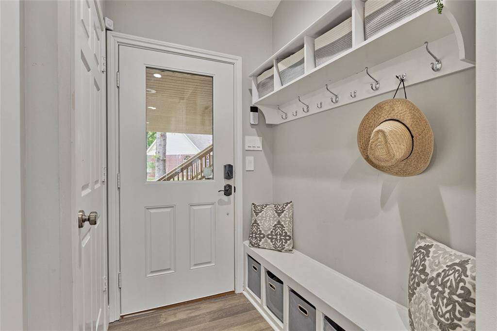 Beautiful back entry with  built-in mud room and freezer storage (not shown)