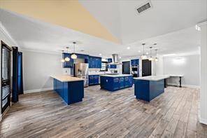 Open concept Living to kitchen view.