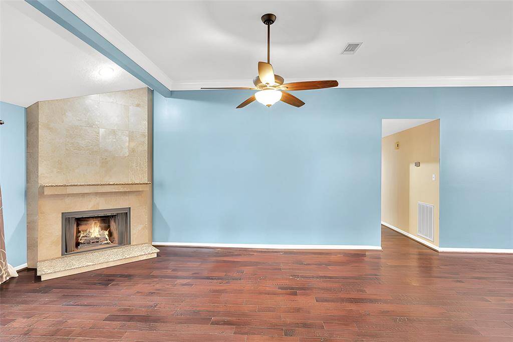 This doorway leads to the bedrooms and baths.