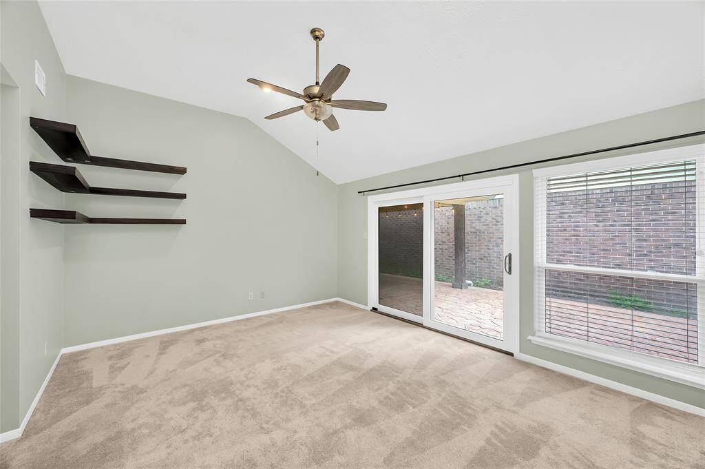 Multiple configurations for furniture layout that can accommodate a king sized bed.