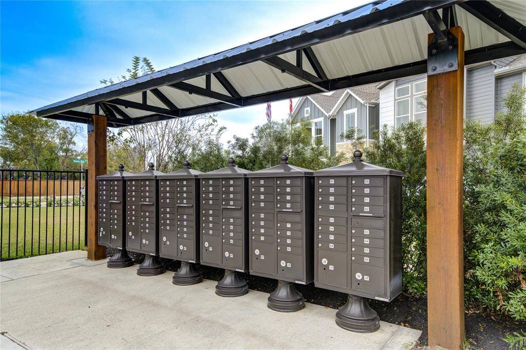 Conveniently located within the neighborhood, the community mailboxes offer easy access to your mail while maintaining the aesthetic charm of the area. Strategically placed for residents' convenience, these mailboxes are just a short walk from your front door, making it easy to collect your mail without leaving the comfort of your neighborhood.