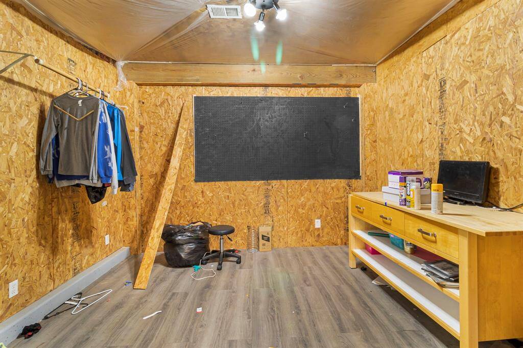 Storage room off of the garage.
