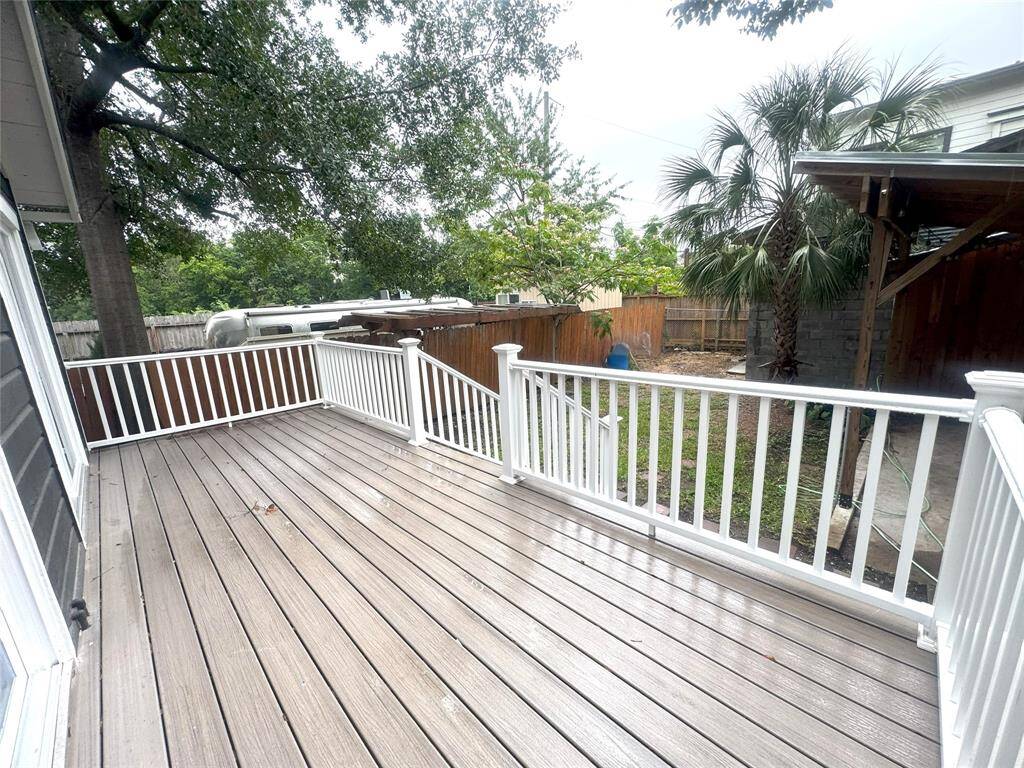 New back patio with access to the bedrooms.