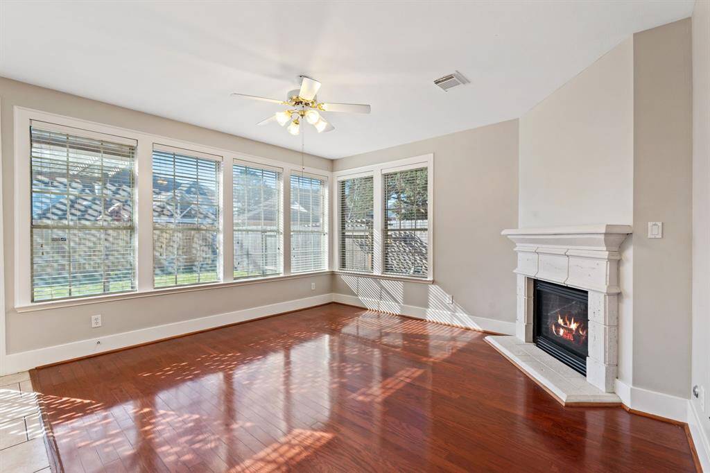 Living room combines comfort & style.