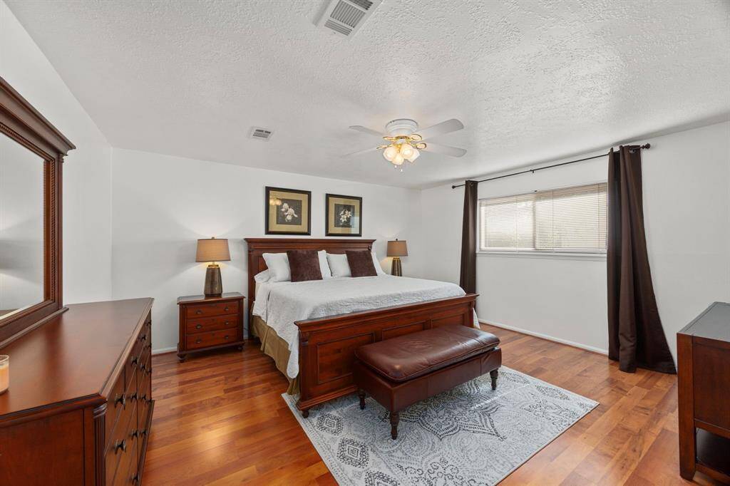 Primary bedroom up has laminate floors