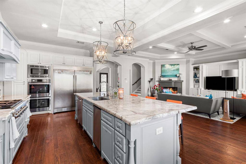 Custom kitchen with oversized island