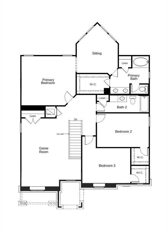 This floor plan features 3 bedrooms, 2 full baths, 1 half bath, and over 2,700 square feet of living space.