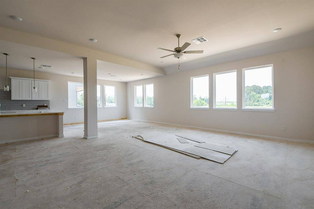 An abundance of natural light flows through the home.