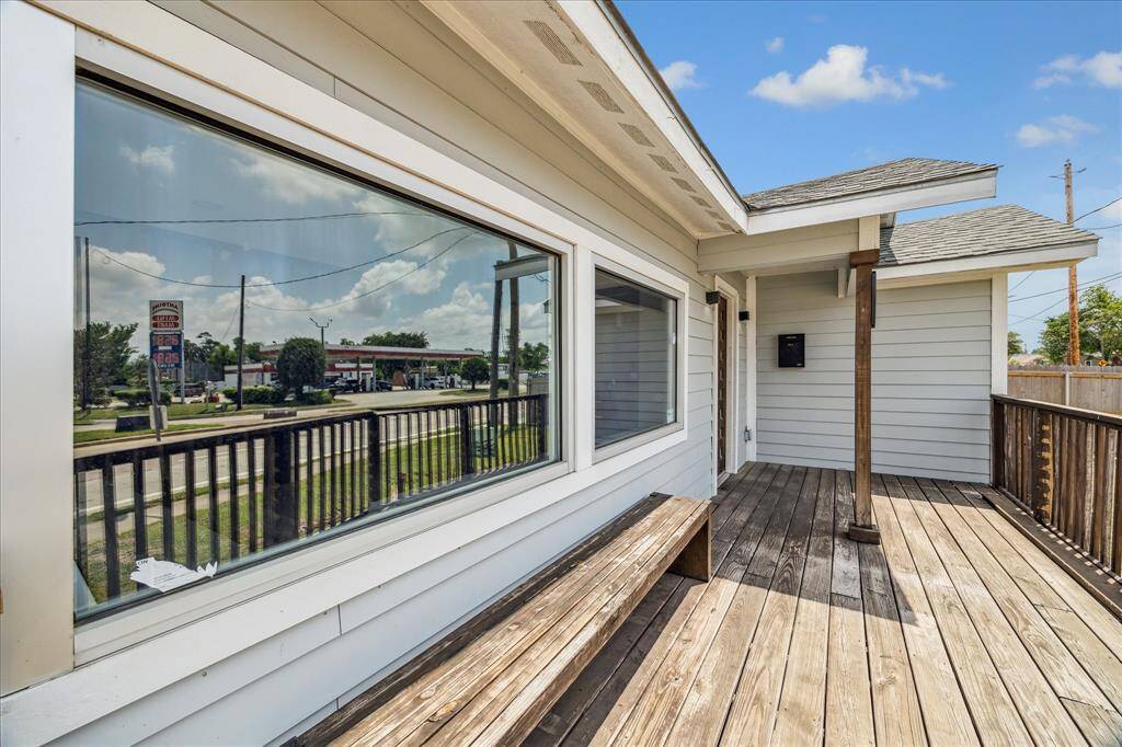 Open front porch with space for seating.