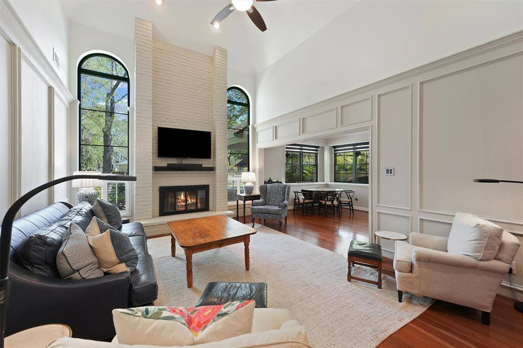 Living room open to the breakfast room.