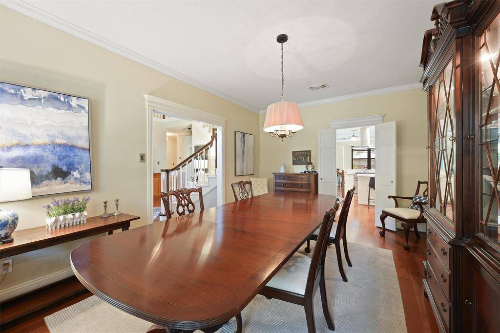 A view to the entry and kitchen.
