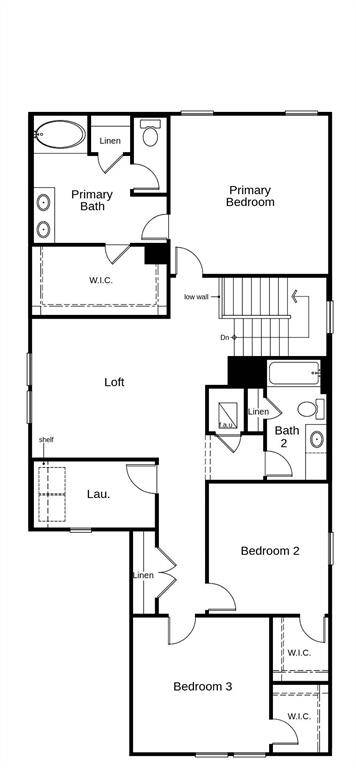 This floor plan features 3 bedrooms, 2 full baths, 1 half bath and over 2,400 square feet of living space.