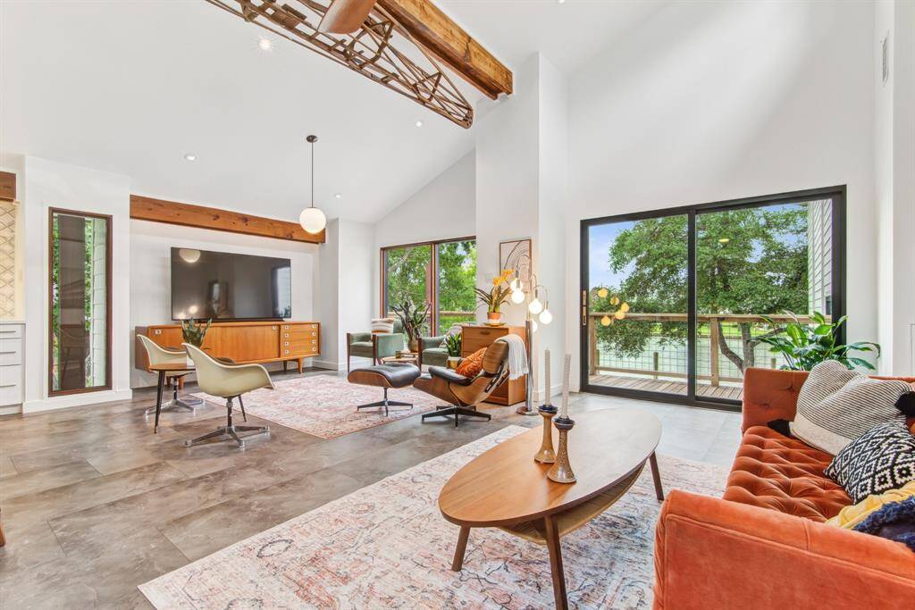 Enjoy the water views from inside or out with this large deck right off the living area.