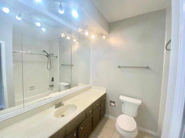 Primary bath with large vanity area.