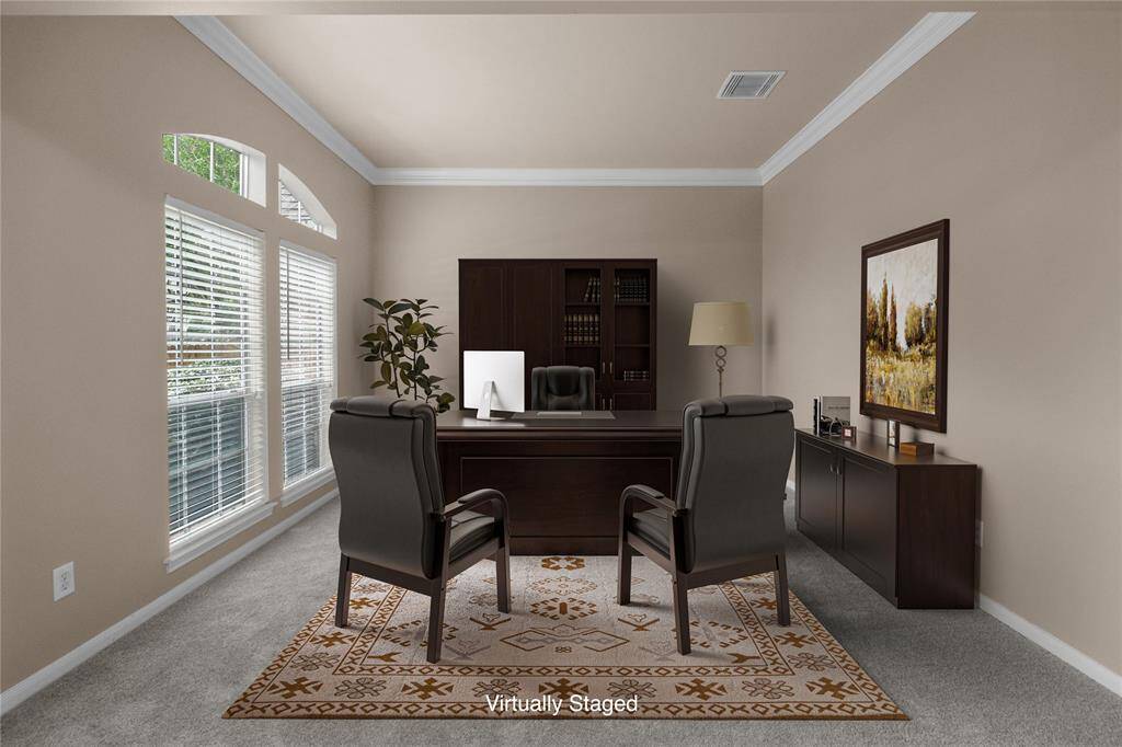 Virtually Staged-This flex room could be used as a study or extra living area