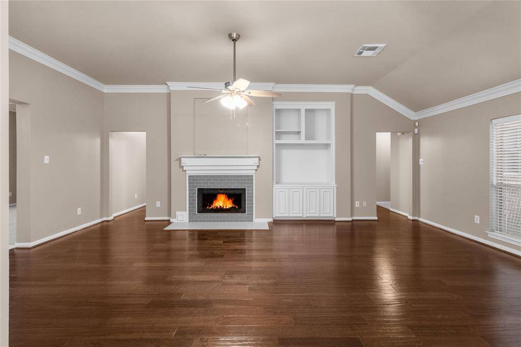 Gorgeous Wood Flooring in the Spacious Living area