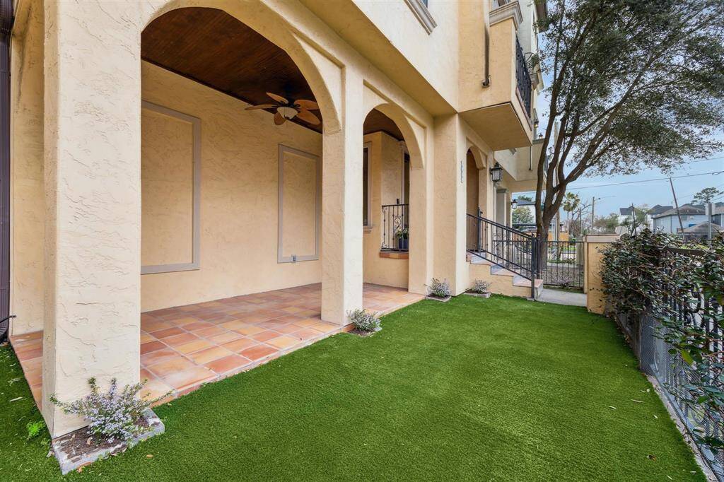 Relax on your private, fully gated front porch, offering a secure outdoor space with plenty of room for kids and pets to play.