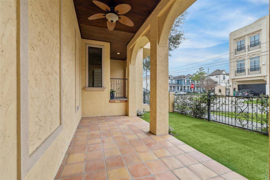 Spacious outdoor area with ample room for a grill and outdoor furniture, perfect for dining and entertaining.