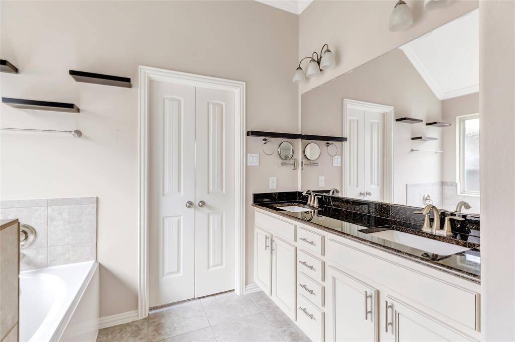 Bathroom view -- ample storage.