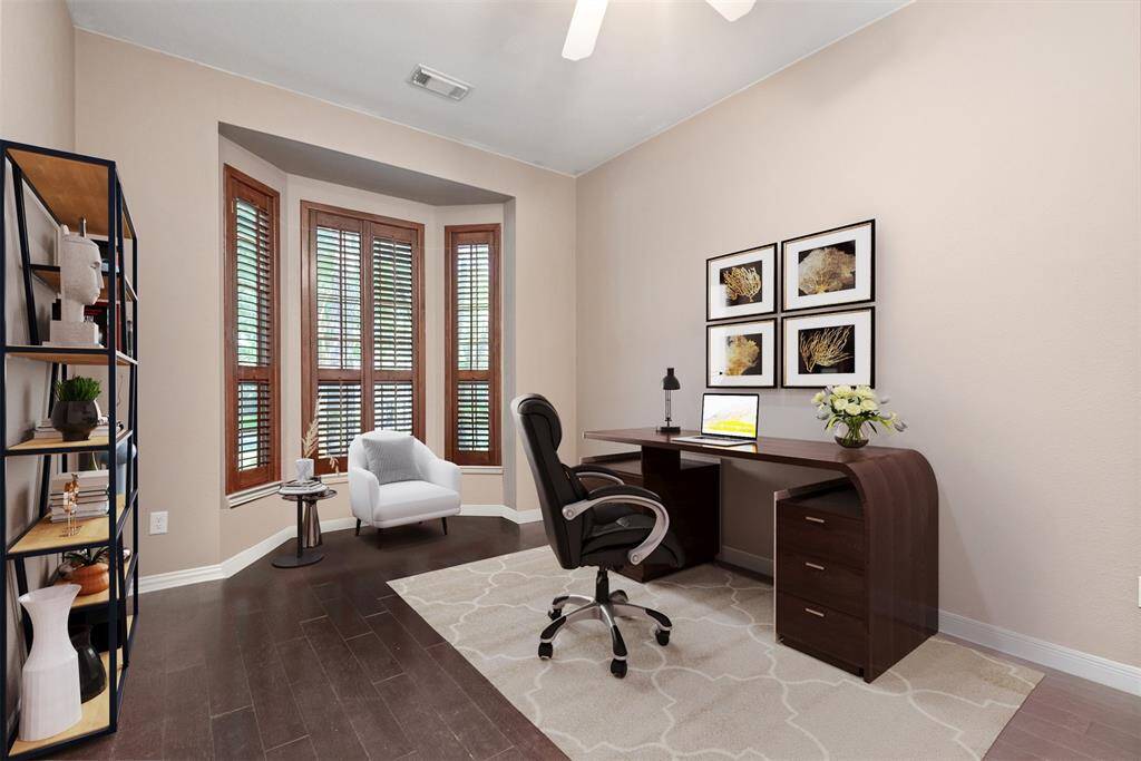 Virtual photo of study. Room is at the front of the house.