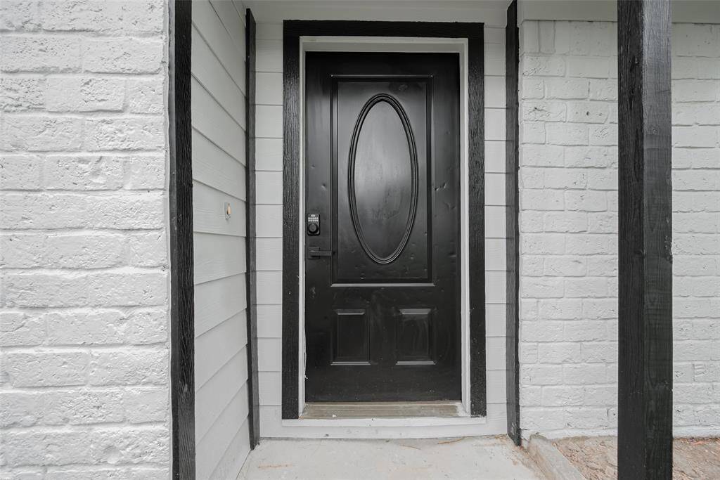Entrance door leading to the house.