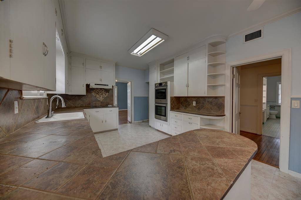 Kitchen leading to dining area