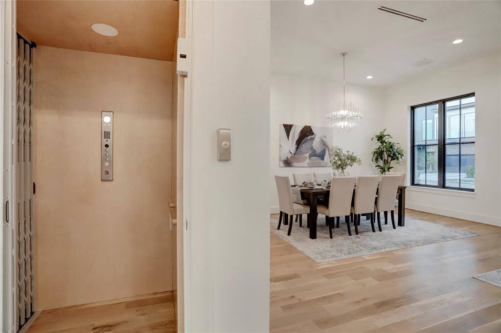 All three floors of the home include elevator accessibility for convenience and longevity in the home.