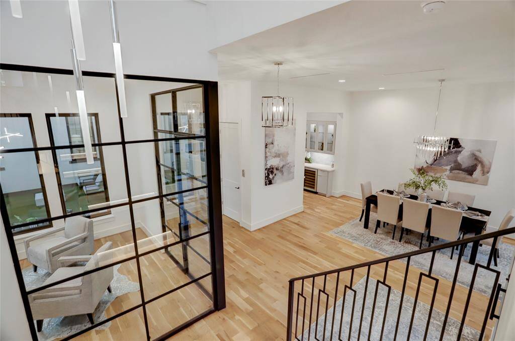The view of the first-floor from the open staircase.