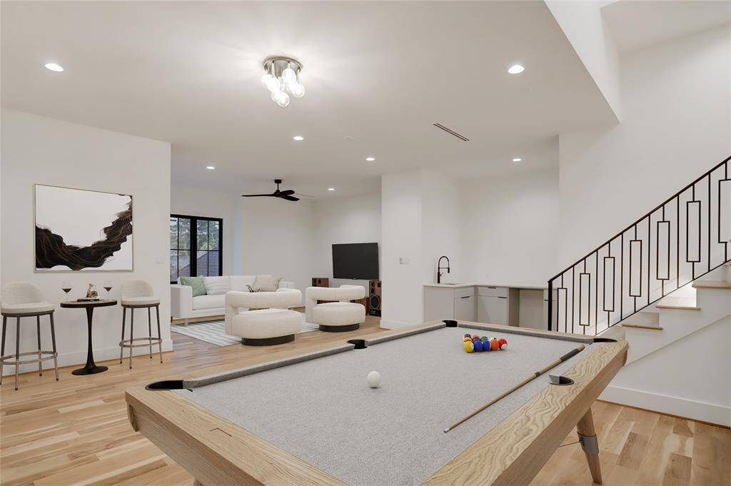 Another virtually staged layout option for the game room and media room.