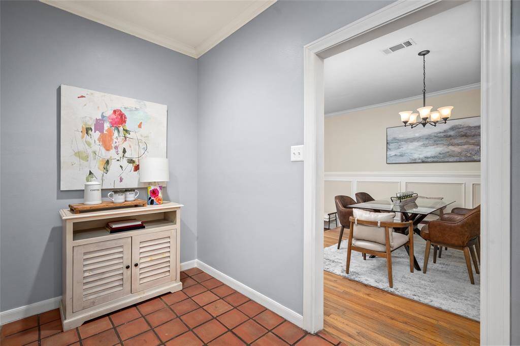 Space for a coffee bar or breakfast table.