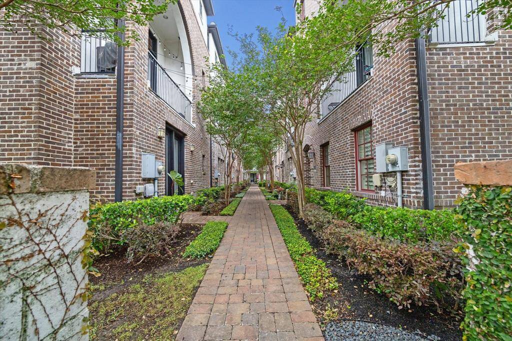 Beautiful walking path between houses