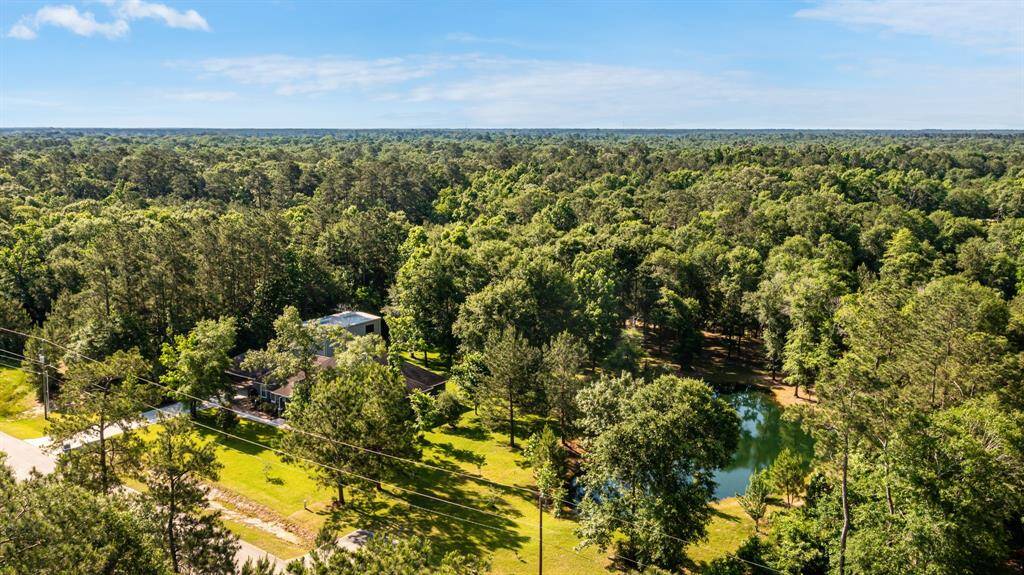The home and pond are gently tucked into the trees, offering the perfect balance of seclusion and accessibility.