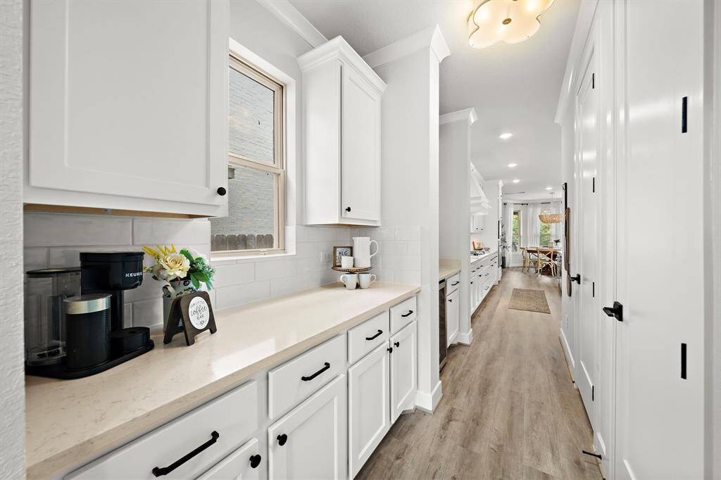 A view of the 2nd butler's pantry that is great for serving or if you would like to tuck away items.