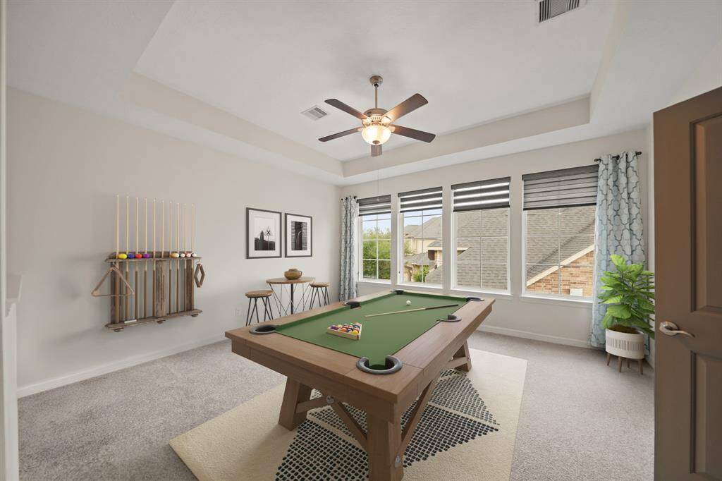 Virtually Staged: Fabulous game room - perfect for a kids playroom or unique adult hangout, located directly upstairs!