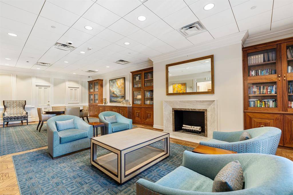 Party room located off the main lobby can be reserved for private gatherings.