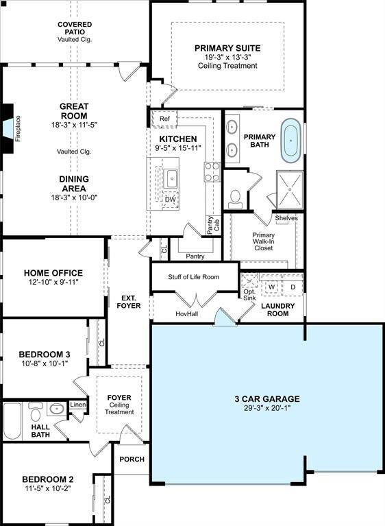 The Boise floor plan by K. Hovnanian Homes. 1st Floor Shown. *Prices, plans, dimensions, features, specifications, materials, and availability of homes or communities are subject to change without notice or obligation.