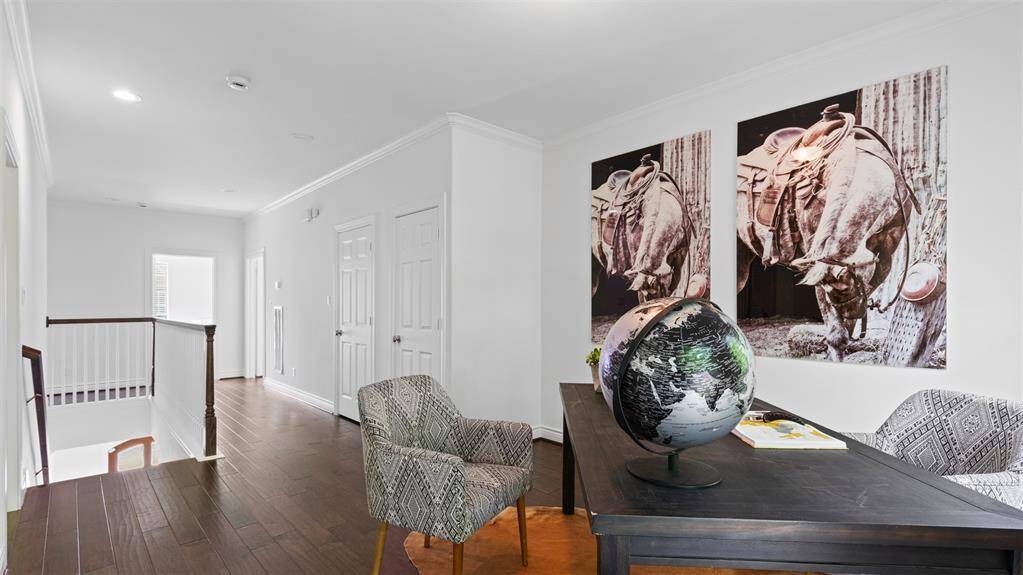 The landing space could act as another living space or open office.