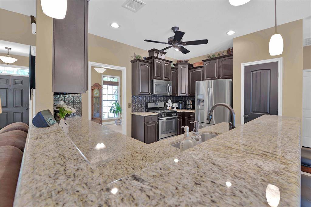 View of the kitchen from the family room