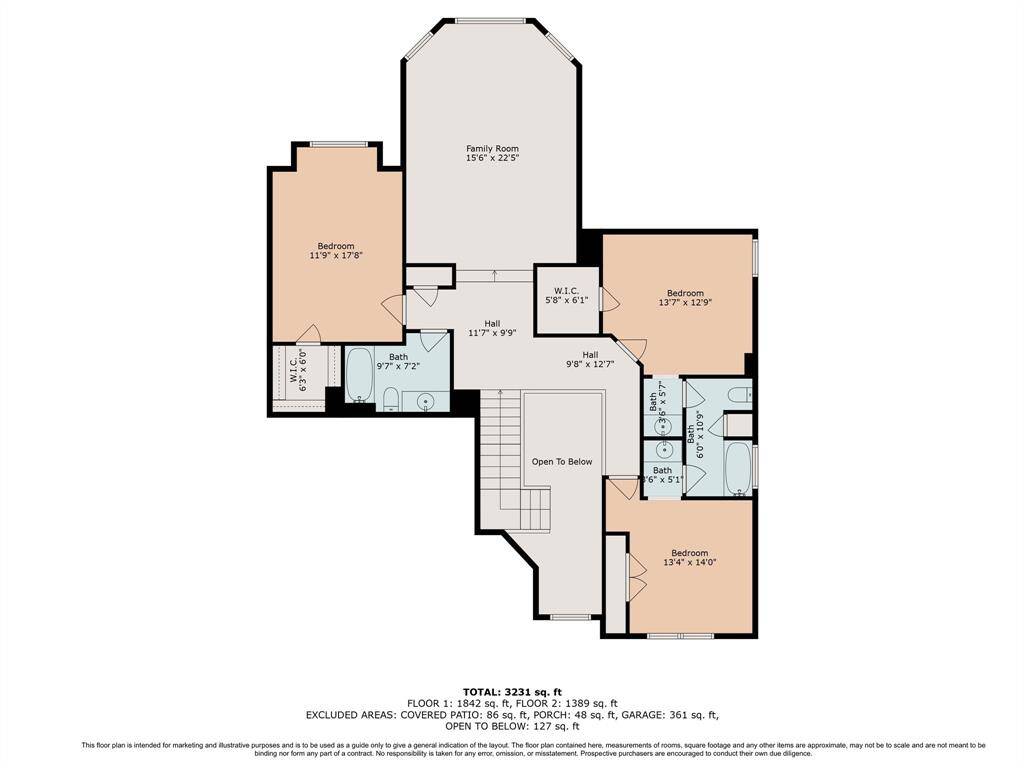 Floor plan for the second floor.