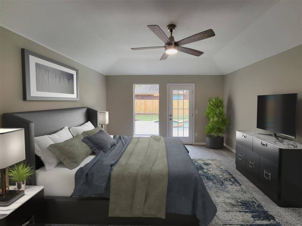 Primary Suite has been virtually staged to show one way to style it.