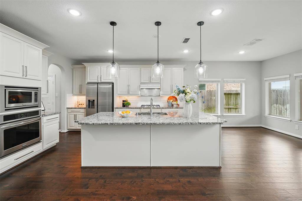 light filled granite kitchen